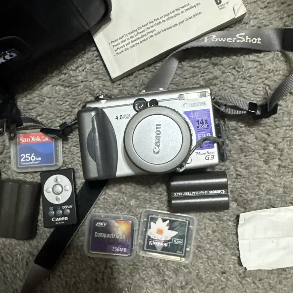 Canon PowerShot G3 4.0MP Compact Digital Camera w/ battery - Tested & Works!
